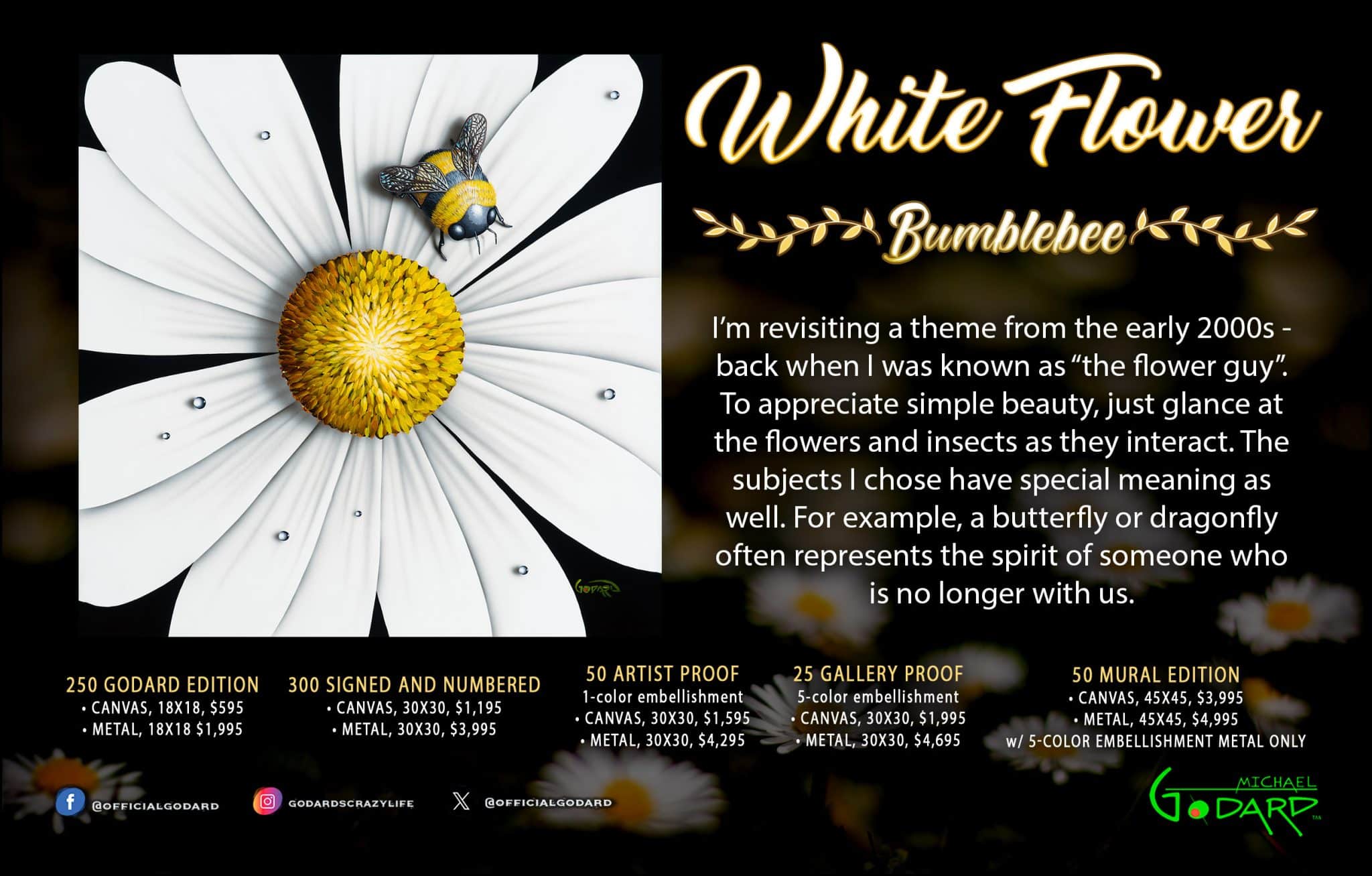 White Flower Bumblebee