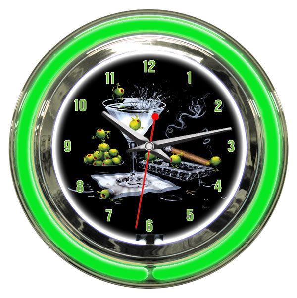 Olive Party Clock
