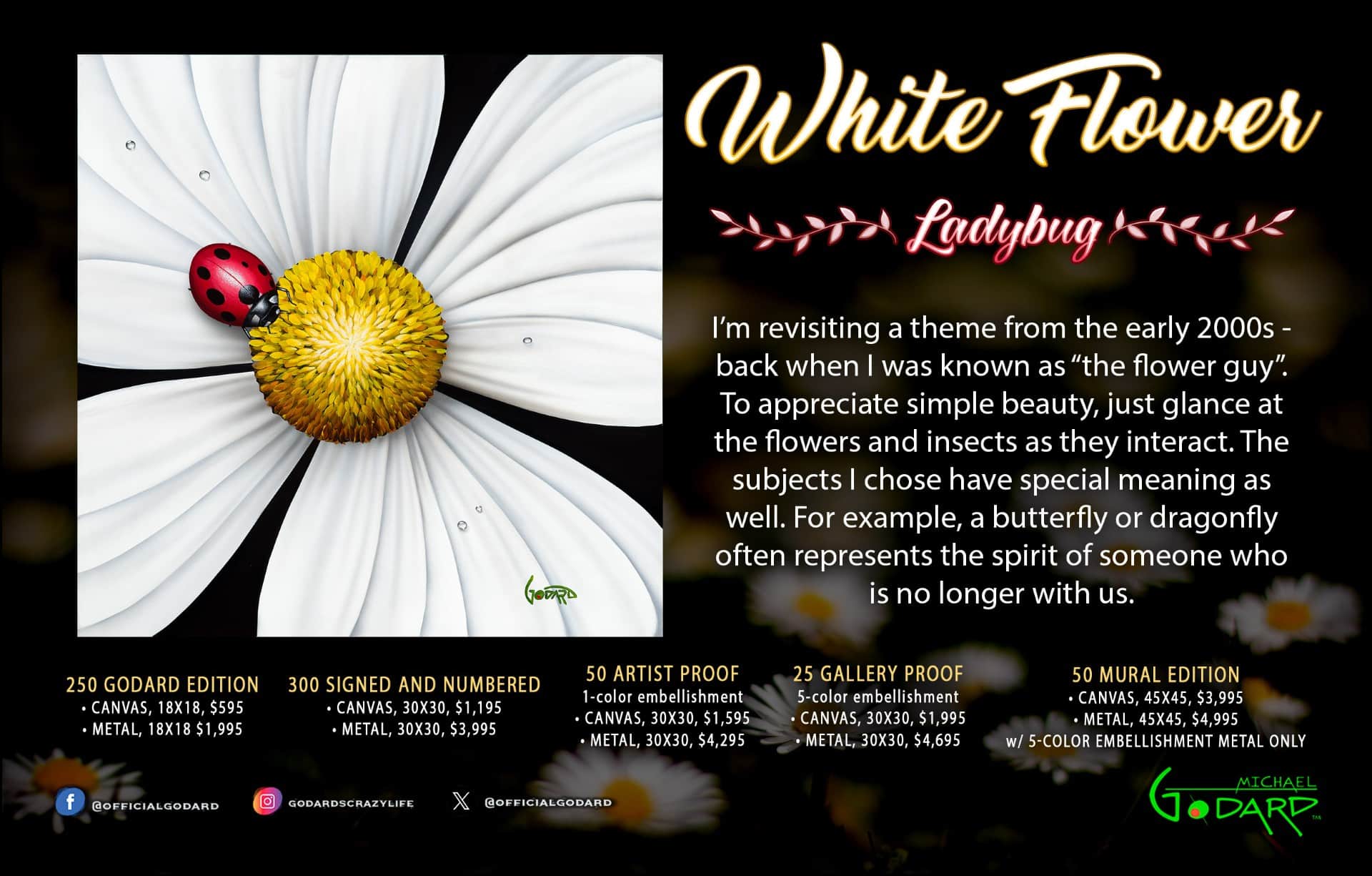 White Flower Ladybug